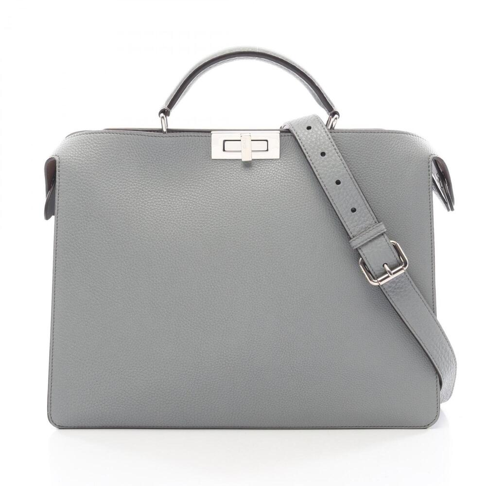 Fendi Peekaboo I.U Medium 2-Way Handbag, Leather, Men's, Blue, 7VA529